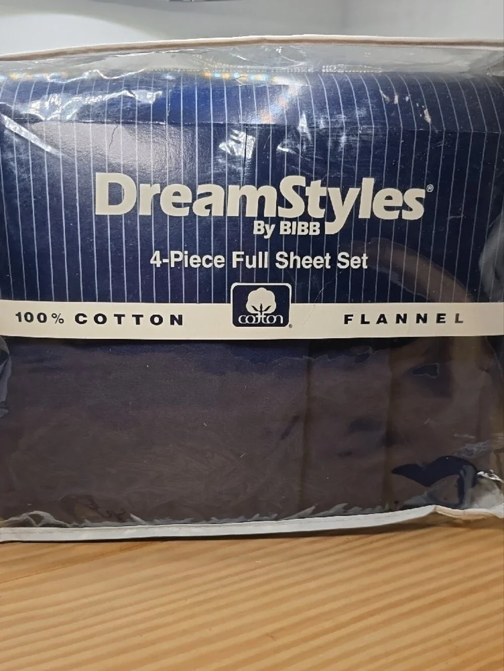 DreamStyles Navy Cotton Flannel Full Sheet Set by Bibb
